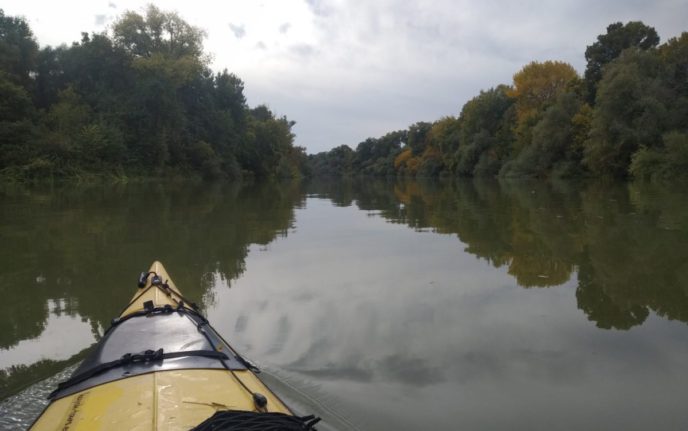 Kayaking on Danube river